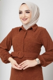 Ayça Elbise 7079 - Taba