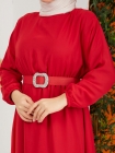 Mercan Şifon Elbise 2003 - Kırmızı