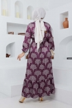 Üzüm Elbise 7262 - Mürdüm