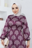 Üzüm Elbise 7262 - Mürdüm