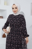 Hanım Şifon Elbise 7193 - Siyah