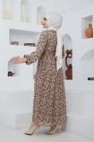Hanım Şifon Elbise 7193 - Vizon