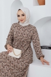 Hanım Şifon Elbise 7193 - Vizon
