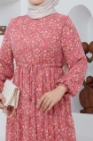 Hürrem Şifon Elbise 7193 - Pembe