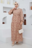 Hürrem Şifon Elbise 7193 - Vizon