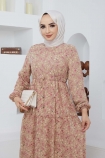 Hürrem Şifon Elbise 7193 - Vizon