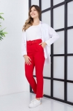 Pileli Pantolon 4332 - Kırmızı