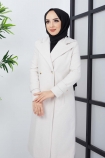 İkbal Astarlı Kaşe Kaban 0013 - Ekru