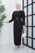 Karpuz Kol Elbise 7304 - Siyah