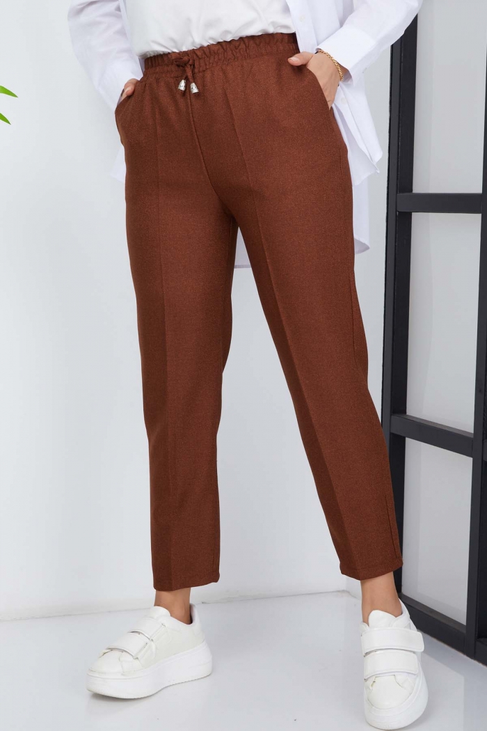 Yün Efekt Kışlık Pantolon 0018 - Kahve