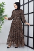 Nil Şifon Elbise 45150 - Kahve