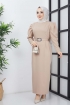 Karpuz Kol Elbise 7304 - Taş