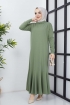 Balıkçı Yaka Elbise 4636 - Yeşil