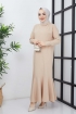 Balıkçı Yaka Elbise 4636 - Krem
