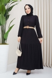 Bürümcük Elbise 4657 - Siyah