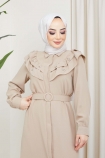 Hazan Taşlı Ferace Elbise 4662 - Taş