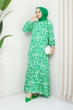 Dila Viskon Elbise 47180 - Yeşil