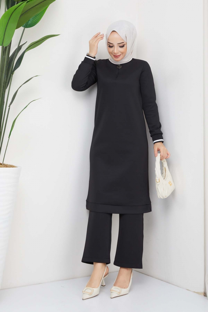 Yağmur Ribanalı Takım 8523 - Siyah