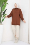 Çıtçıtlı Sweat 1454 - Kahve