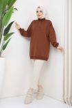 Çıtçıtlı Sweat 1454 - Kahve
