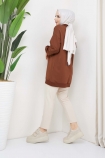 Çıtçıtlı Sweat 1454 - Kahve