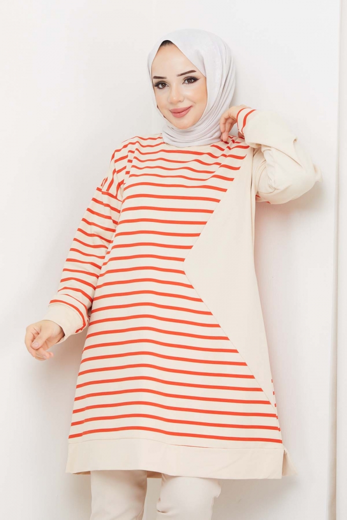 Üçgen Tunik 6087 - Turuncu