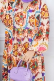 Karışık Renk Bloğu Viskon Elbise 500 - Karışık