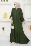 Mercan  Viskon Elbise 0072 - Yeşil