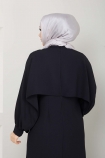 Selin Taş Şeritli Elbise 0236 - Siyah