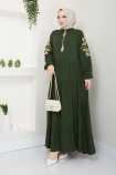 Sezgi Viskon Elbise 1502 - Yeşil