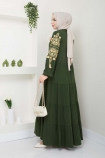 Sezgi Viskon Elbise 1502 - Yeşil