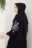Mutlu Viskon Elbise 1480 - Siyah