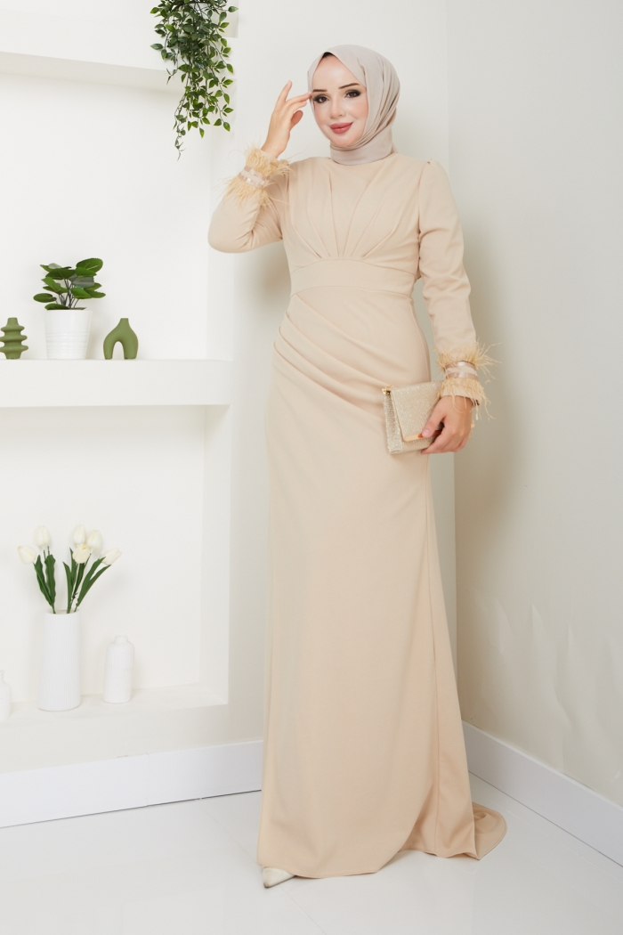 Lina Abiye Elbise - Krem