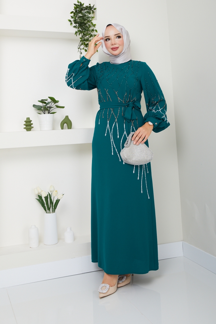 Turna Abiye Elbise - Zümrüt