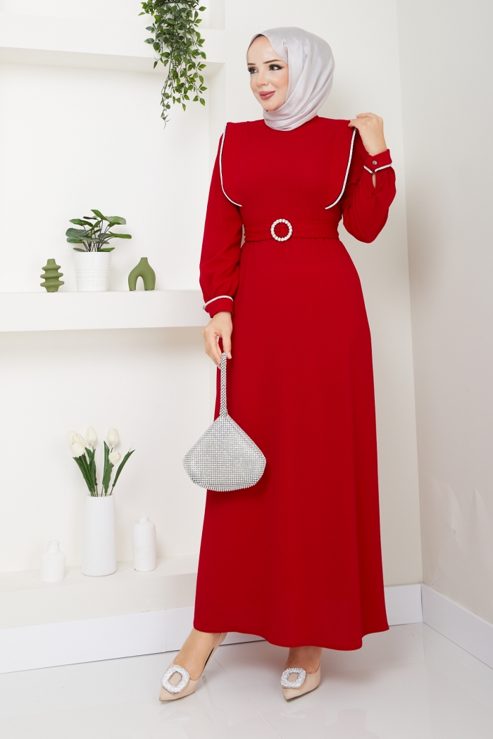Nisa Abiye Elbise - Kırmızı