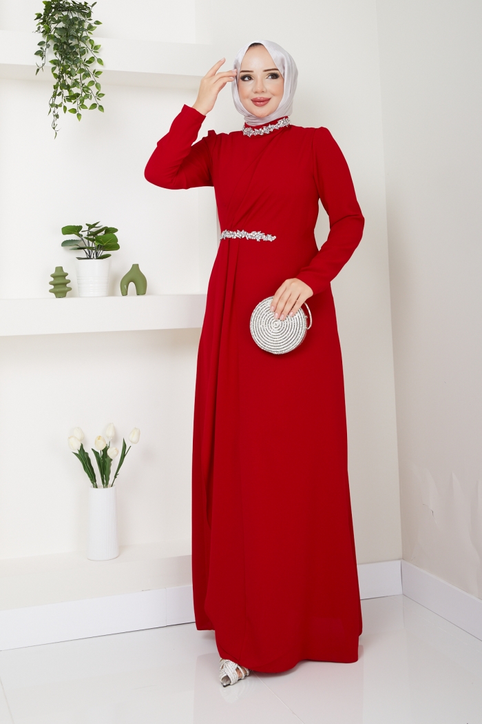 Simay Abiye Elbise - Kırmızı
