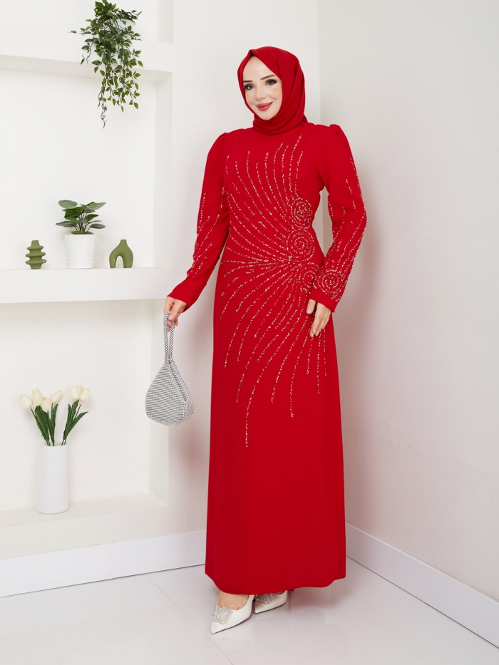 Sırma Abiye - Kırmızı