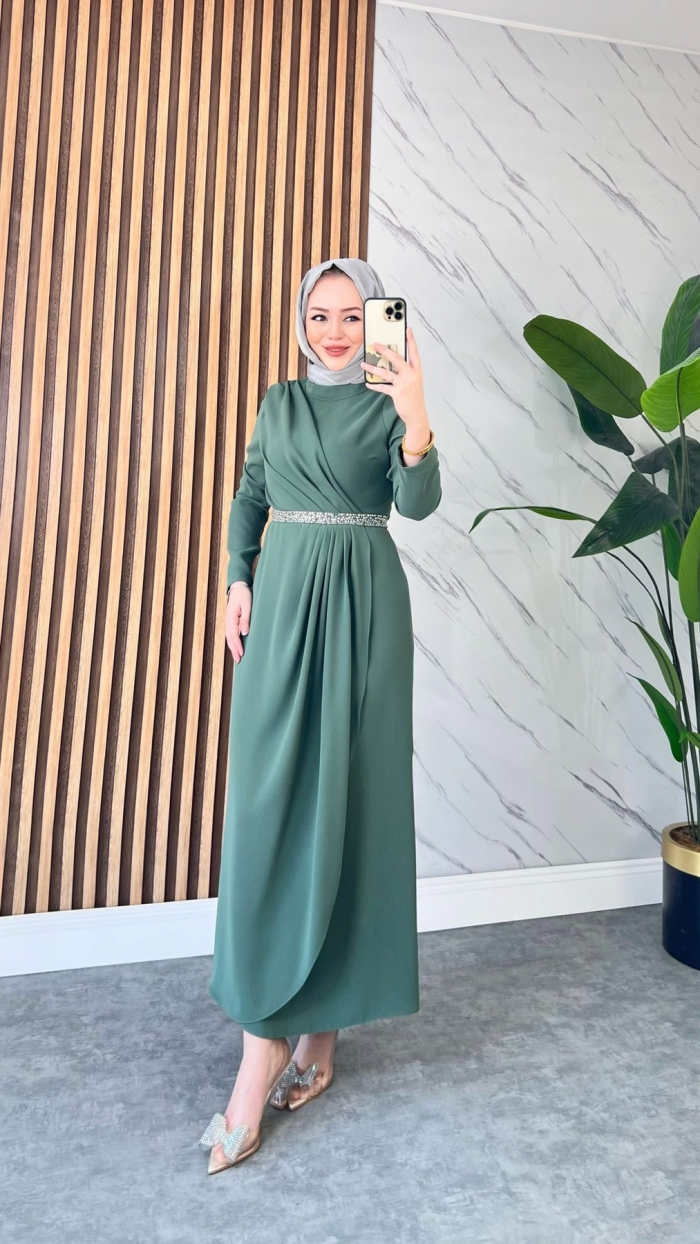 Gönül Elbise - Mint Yeşili