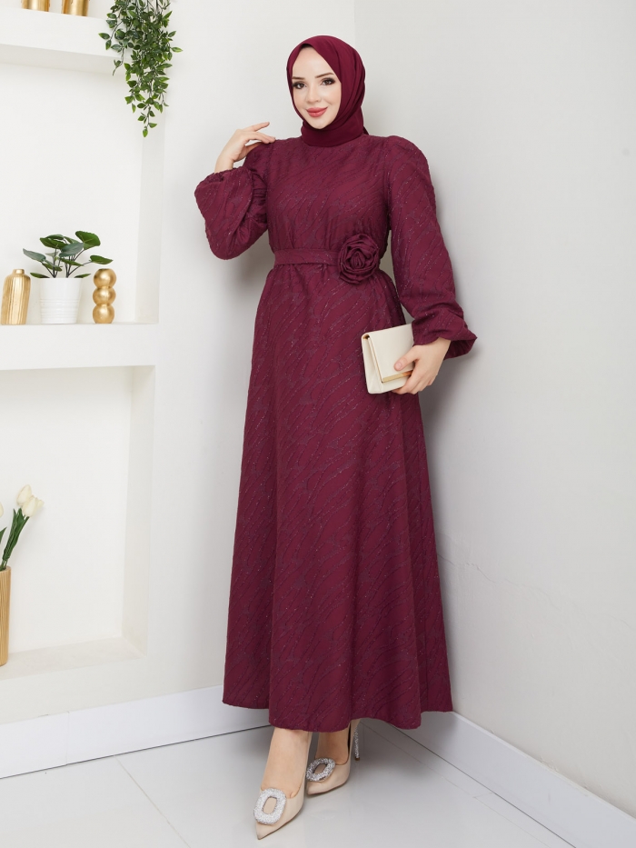 Gül Elbise - Bordo