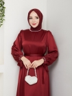 İntizar Elbise - Bordo