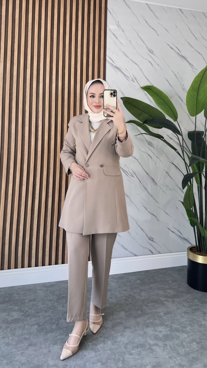 Beste Ceket Takım - Vizon