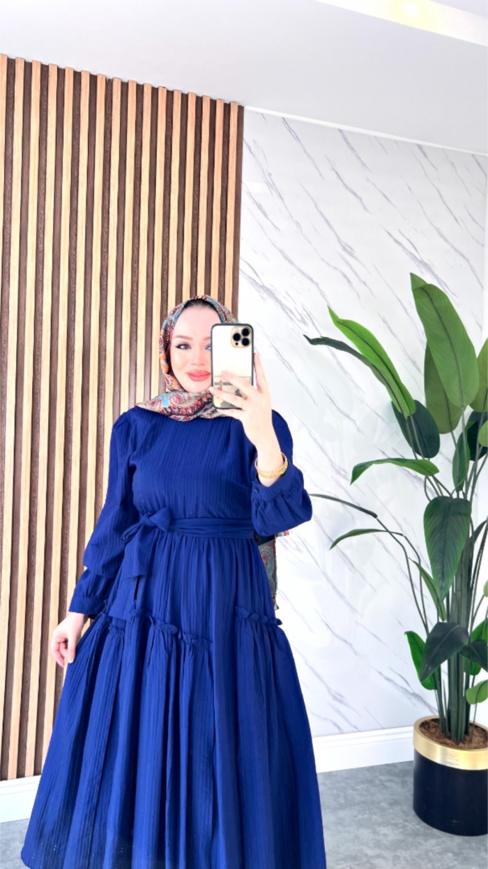 Orkide Elbise - Lacivert