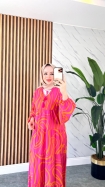 Yeni Duygu Viskon Elbise - Pembe