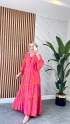 Yeni Duygu Viskon Elbise - Pembe