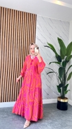 Yeni Duygu Viskon Elbise - Pembe