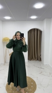 Esra Tesettür Abiye Elbise - Zümrüt