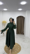 Esra Tesettür Abiye Elbise - Zümrüt