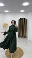 Esra Tesettür Abiye Elbise - Zümrüt