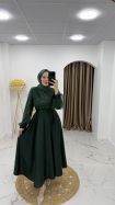 Esra Tesettür Abiye Elbise - Zümrüt