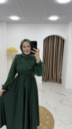 Esra Tesettür Abiye Elbise - Zümrüt